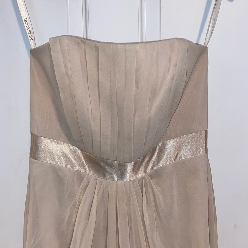 David’s Bridal Champagne Bridesmaid Dress Sz 2